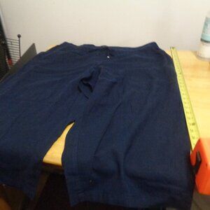 Evans Navy crop linen blend trousers Sz 22 plus